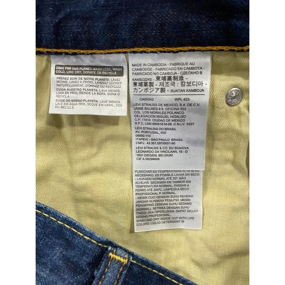 Levi's Jeans Shorts Mens 34 Blue 569 Loose‎ Straight Denim Jorts Medium Wash - Picture 6 of 11